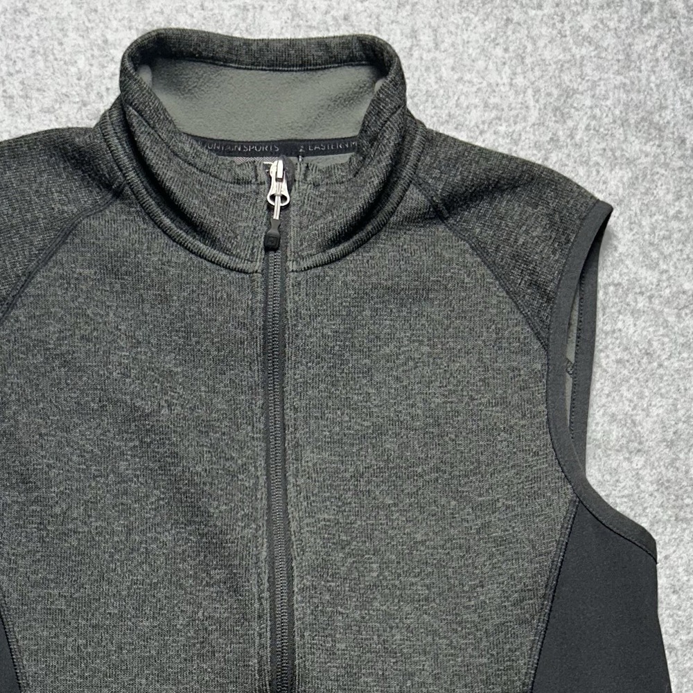 Eastern Mountain Sports Tech Fleece Vest Womens M Gray Full Zip Hiking Outdoor